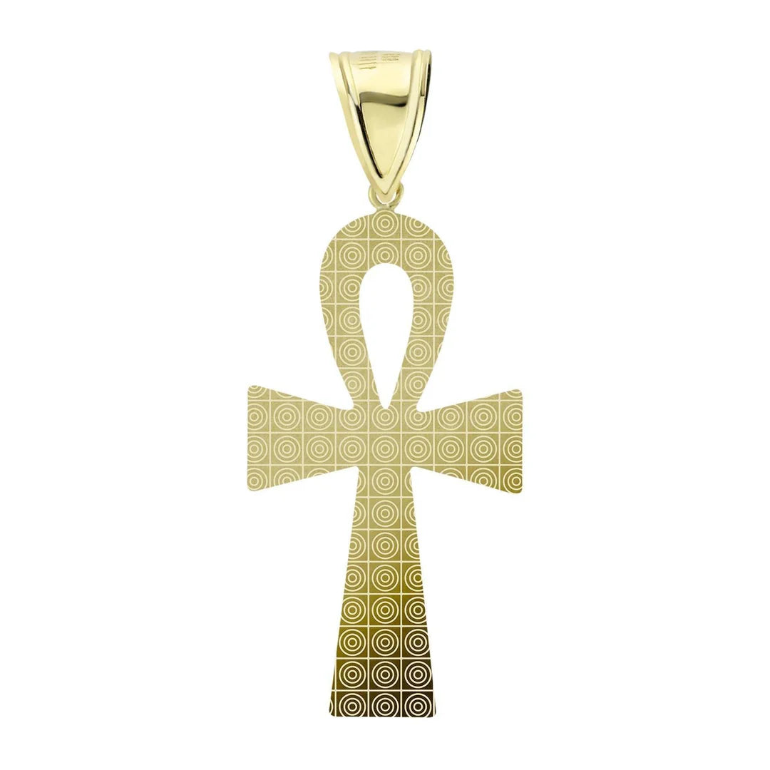 10K Diamond-Cut Ankh Cross
