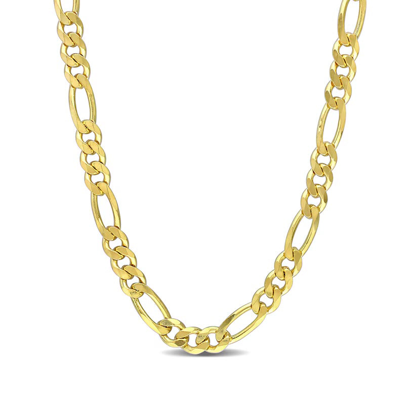 Sterling Silver Gold Rhodium 5.5MM Figaro Chain