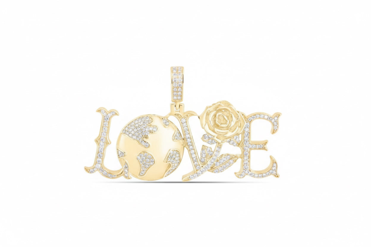 1/2 CTW natural diamond men’s love charm in 10k yellow gold