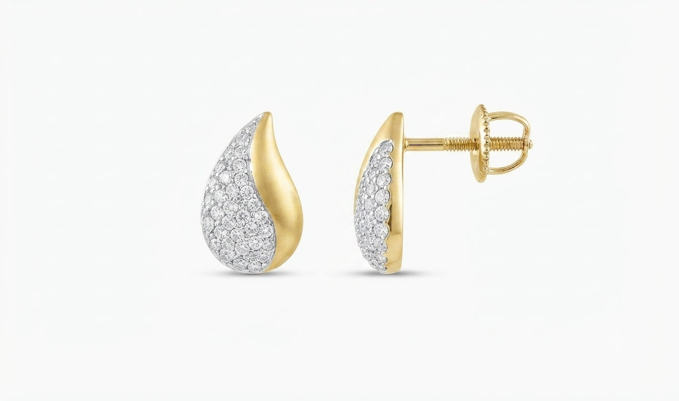 1/3 CTW natural diamond tear drop earrings in 14K gold