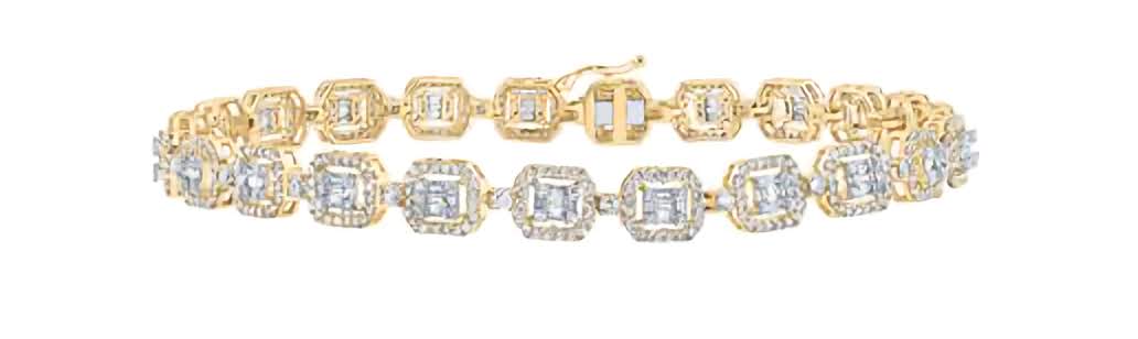 10K Baguette Diamond Bracelet