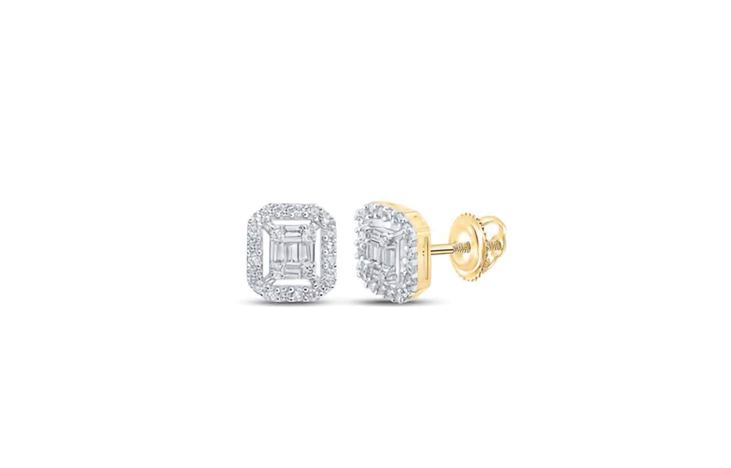 10K Baguette Diamond Earrings