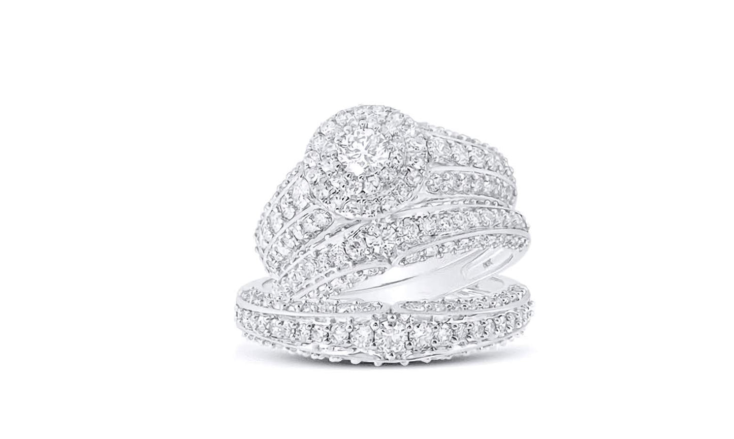 10K Gold Diamond Trio Wedding Ring Set – 2 3/8 Cttw