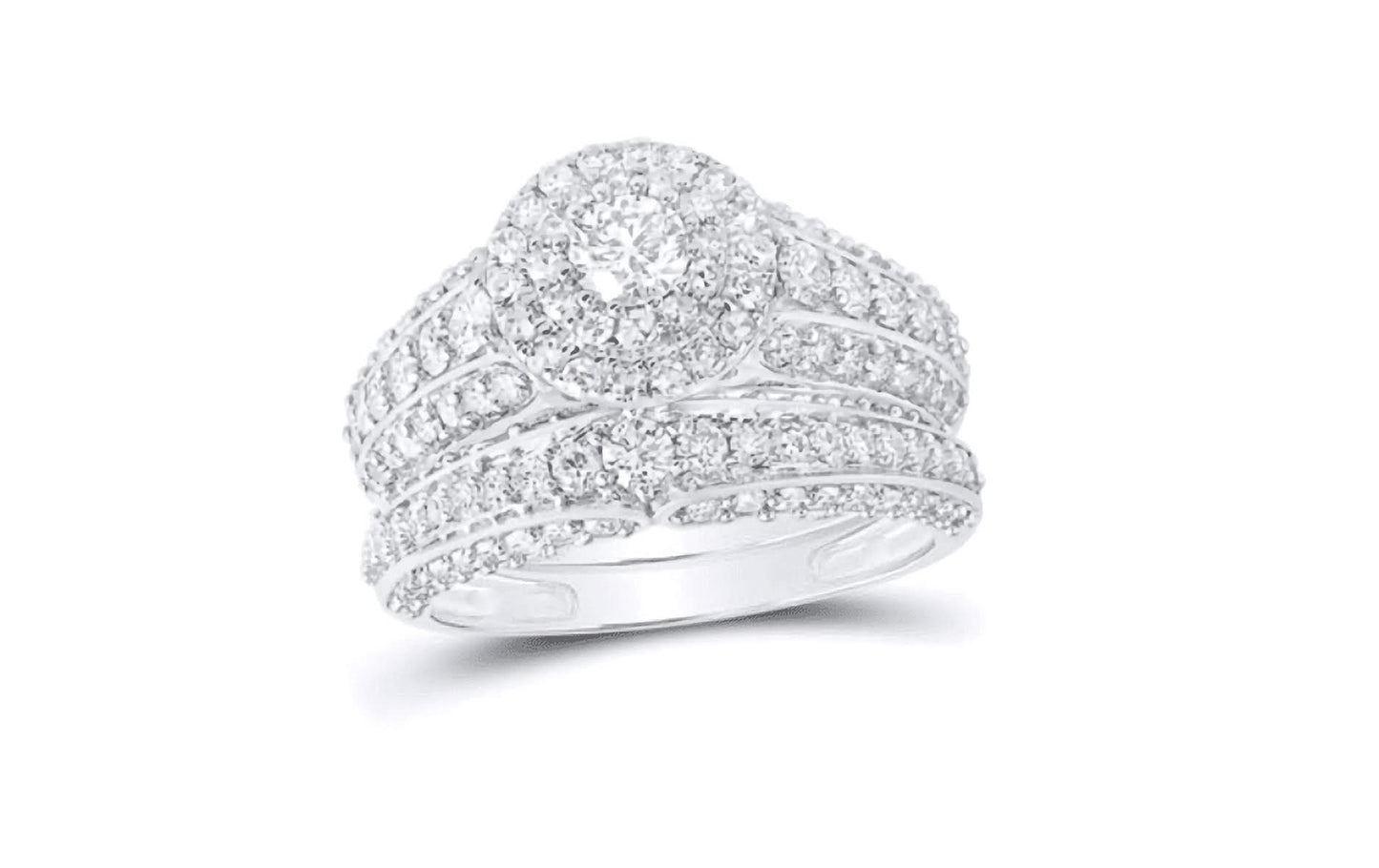 10K Gold Diamond Trio Wedding Ring Set – 2 3/8 Cttw