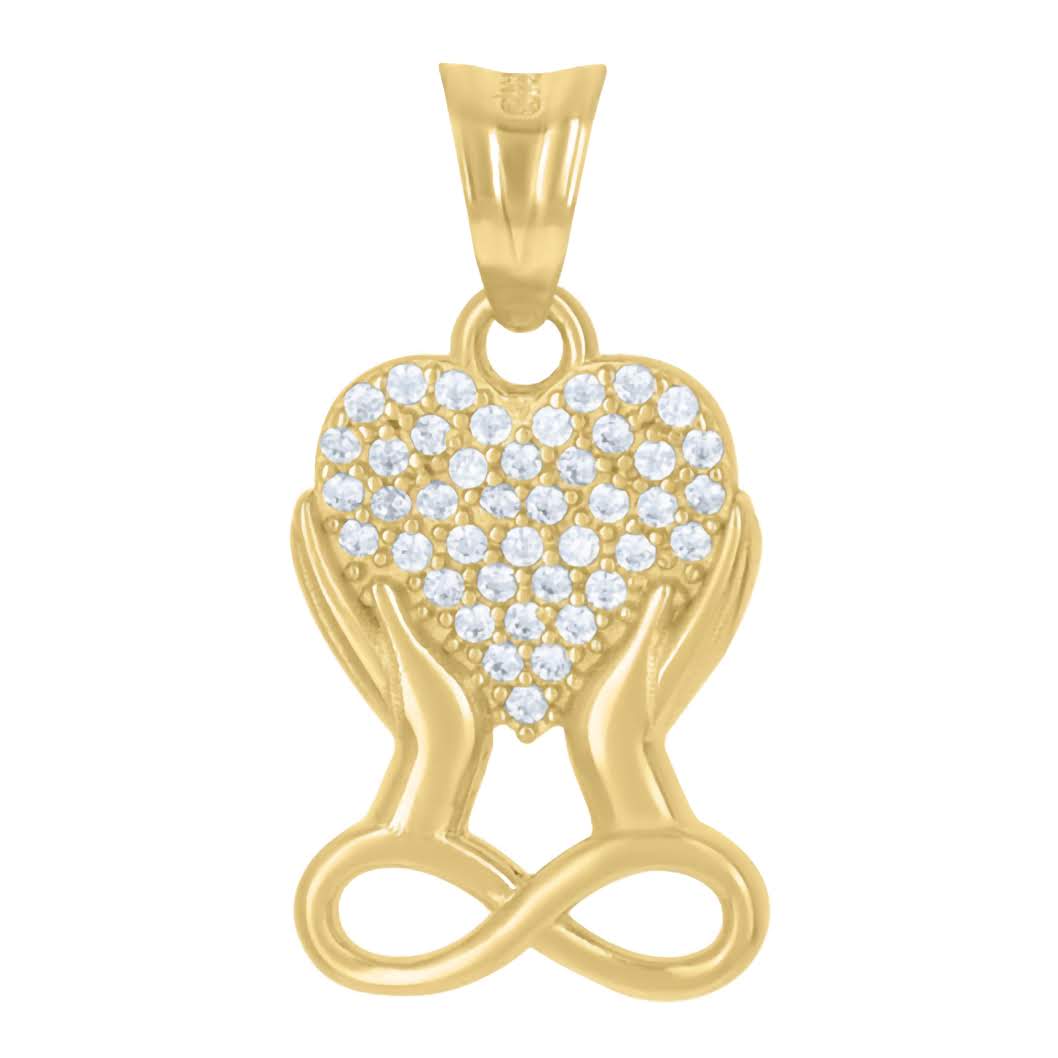 10K Claddagh Infinity Heart Charm