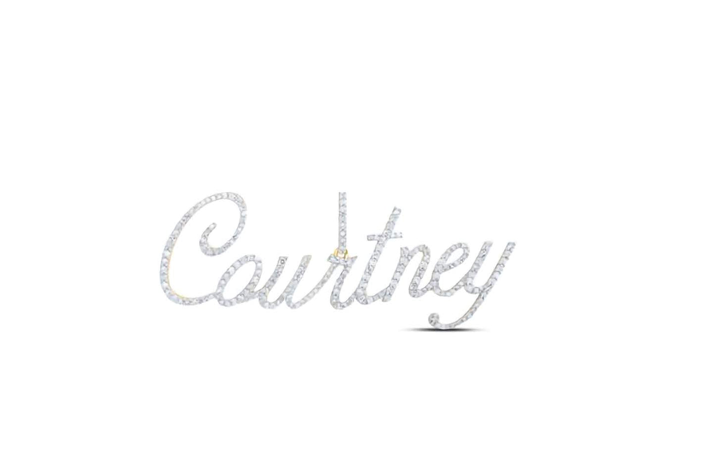 10k Yellow Gold Courtney 1 Cttw Natural Diamonds Name Pendant