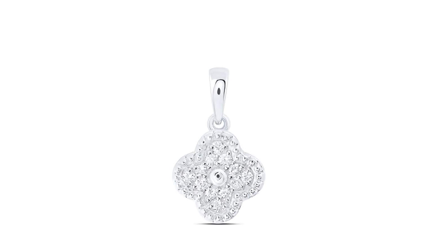 10K Gold 1/5 Cttw Diamond Clover Charm