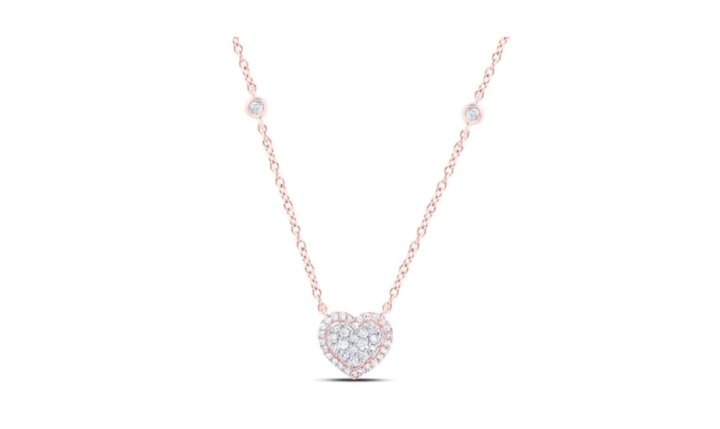 10K Heart Diamond Fashion Necklace