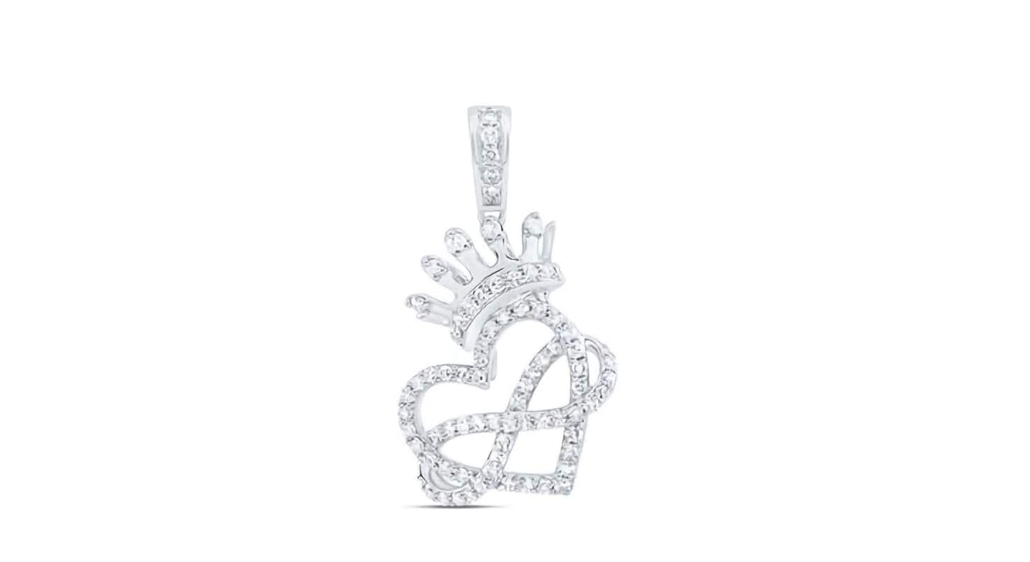 10K Infinity Heart Crown Charm