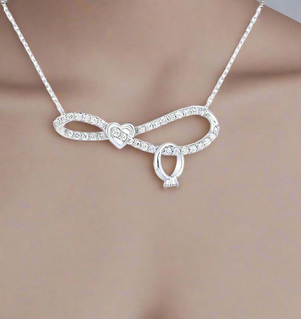 Infinity Promise 10k Diamond Necklace 18 Inches with 1/4 Cttw