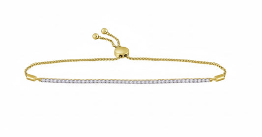 10K Gold Diamond Bolo Bracelet with 1 Carat in Single Row