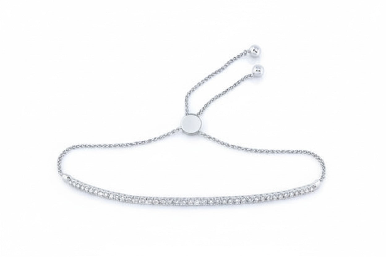 Silver bracelet on a white background