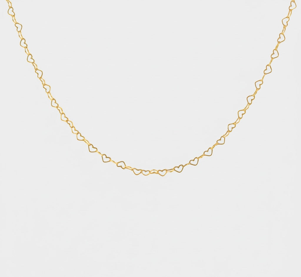 10k gold intertwined hearts necklace, romantic jewelry for women, elegant gift