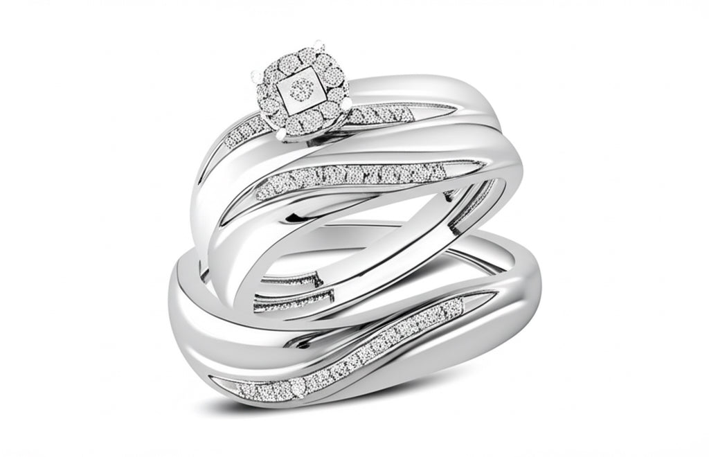 10K gold solitaire diamond engagement ring with round-cut stone