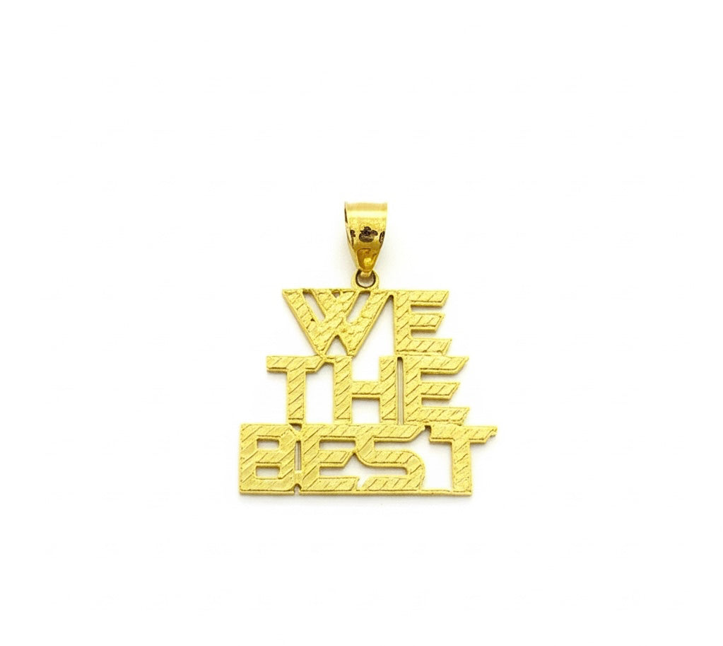 10k Gold Diamond-Cut We The Best Pendant – Hip Hop Jewelry