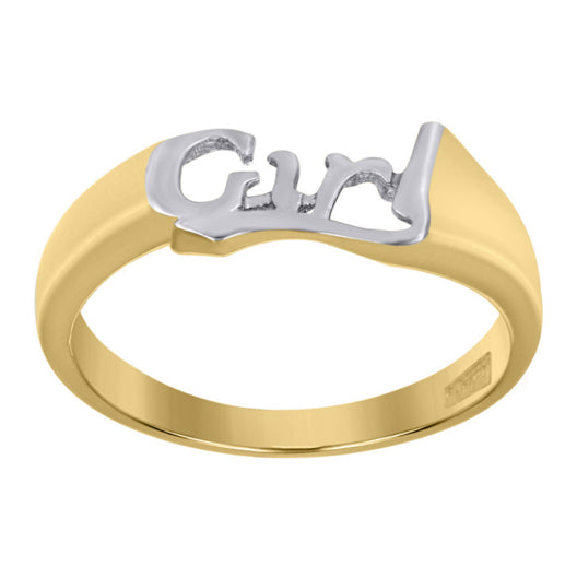 10K Yellow Gold Baby Girl Ring for Newborn Gift