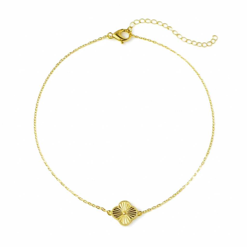10K yellow gold clover motif bracelet