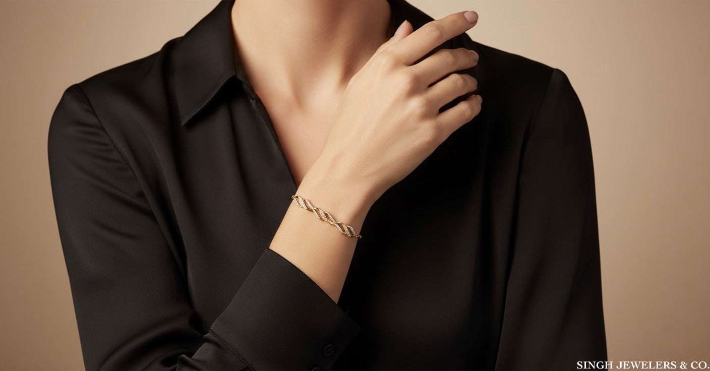 10K yellow gold adjustable bolo bracelet with 1/3 carat round diamonds