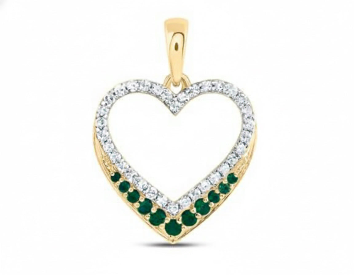 10K yellow gold heart pendant