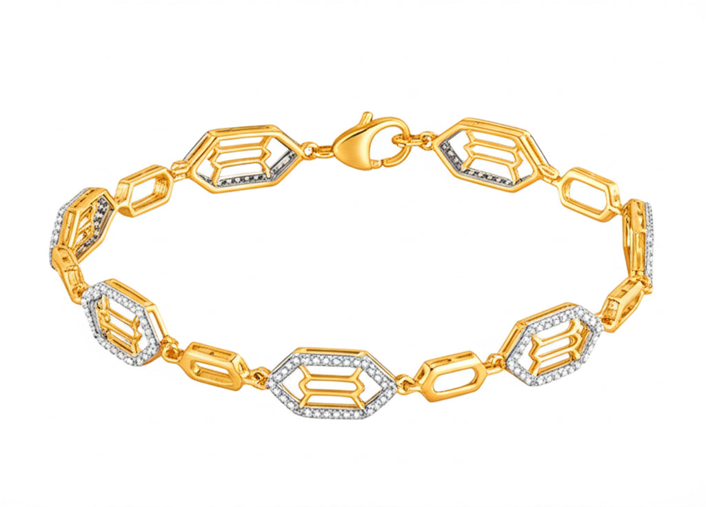 Geometric Diamond Bracelet – 1/2 CTTW, 10K Gold