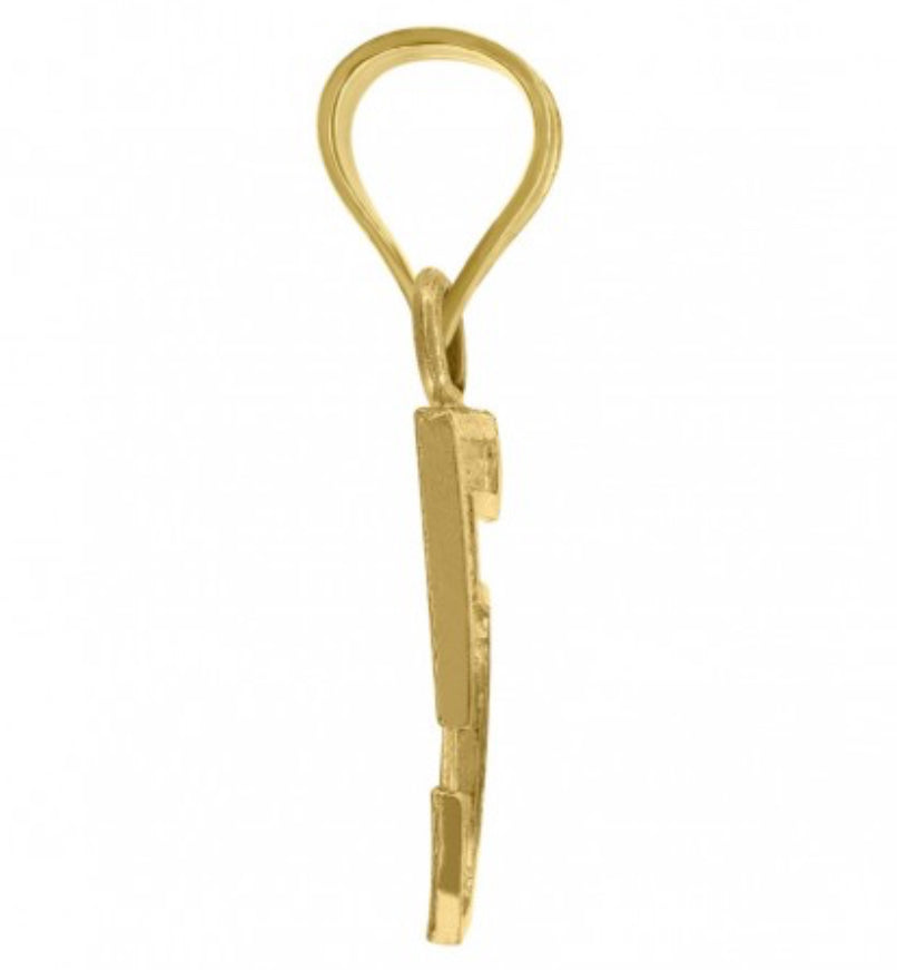 10k Yellow Gold Number 5 Charm on chain – polished finish