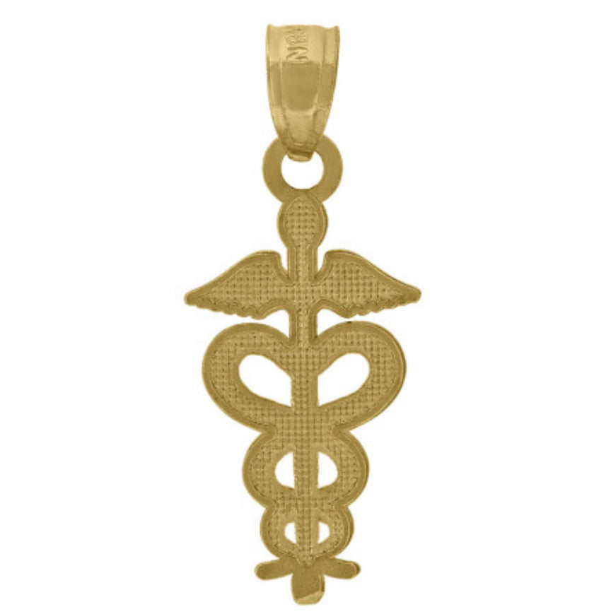 10K Yellow Gold Diamond Cut RN Charm – Elegant and Durable Design