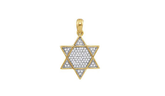 10k Yellow Gold Star of David Charm with Diamonds