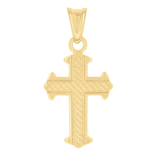 14k yellow gold cross charm pendant