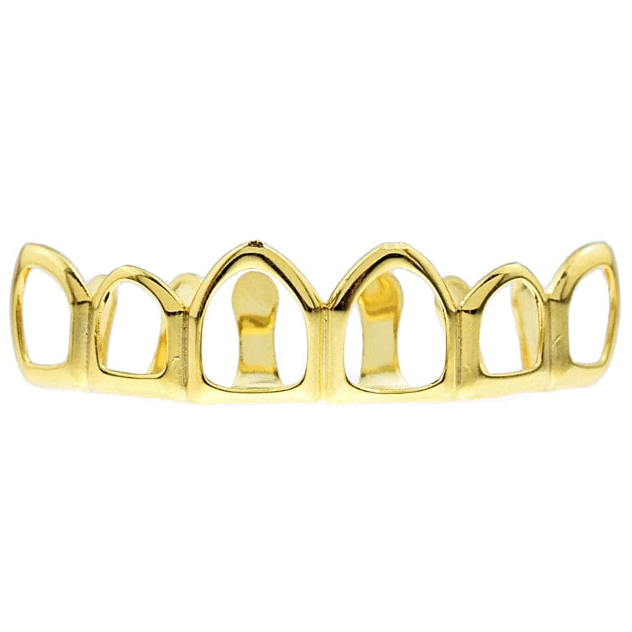 Open Face Top 6 teeth Gold Tone