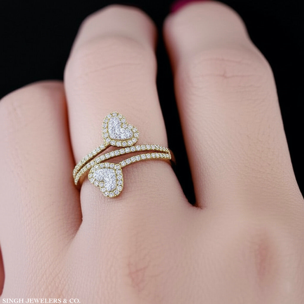 14K White Gold 5/8 CTW Diamond Heart Ring on Hand – Timeless and Elegant Heart-Shaped Design with Sparkling Diamonds