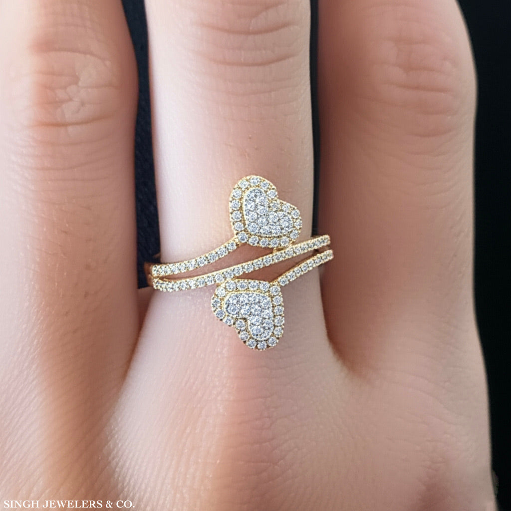 14K White Gold 5/8 CTW Diamond Heart Ring on Hand – Timeless and Elegant Heart-Shaped Design with Sparkling Diamonds