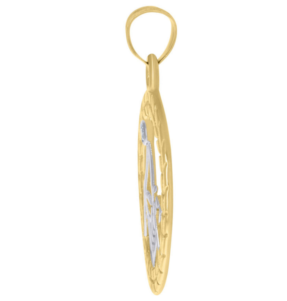 14K Two-Tone Gold Masonic Pendant – Side View