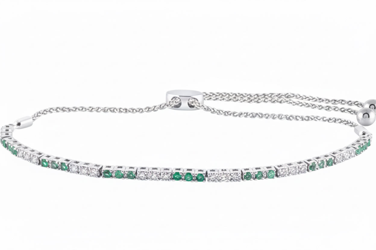 adjustable emerald bolo bracelet