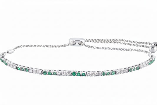 adjustable emerald bolo bracelet