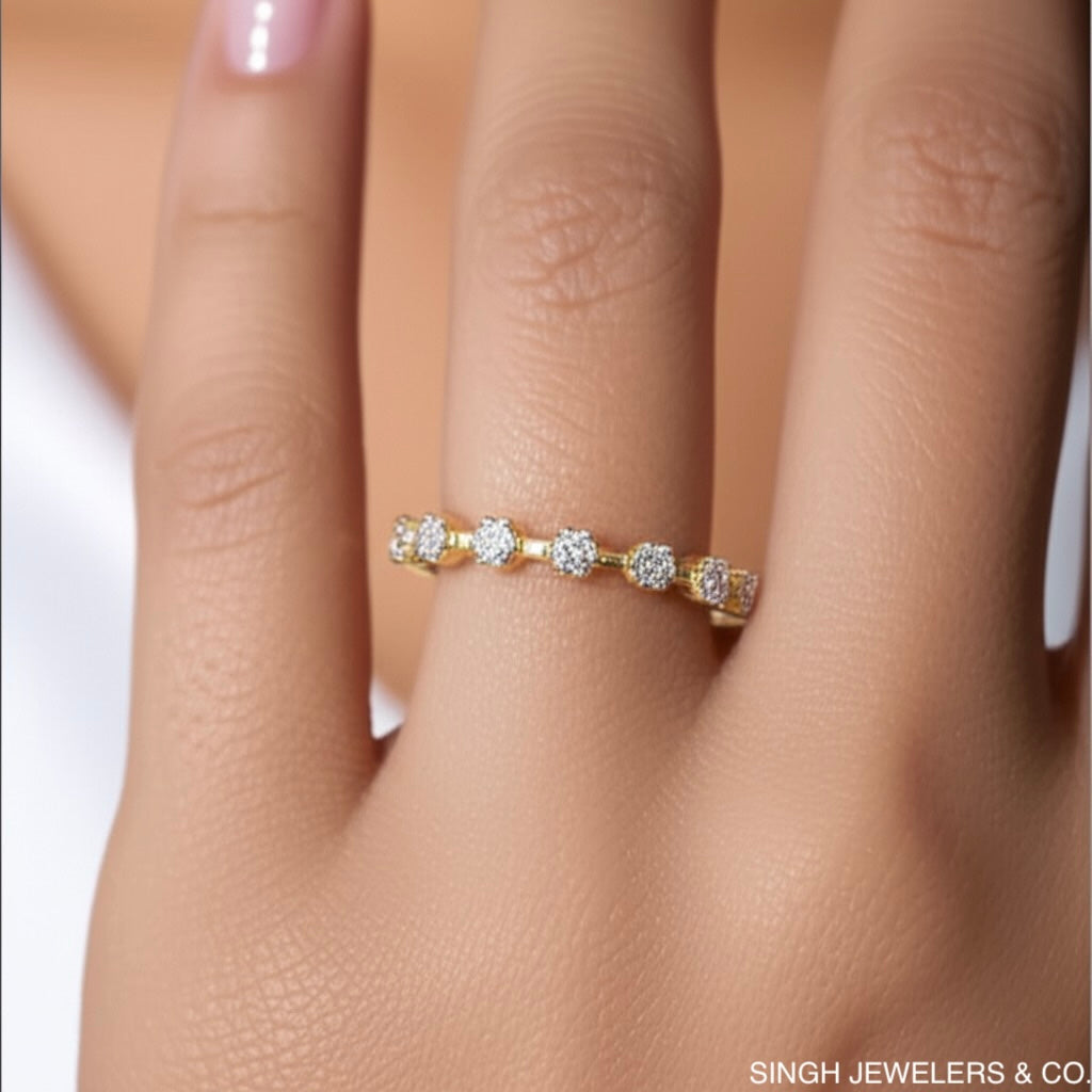 14k yellow gold fashion ring with 3/8 CTW natural diamonds