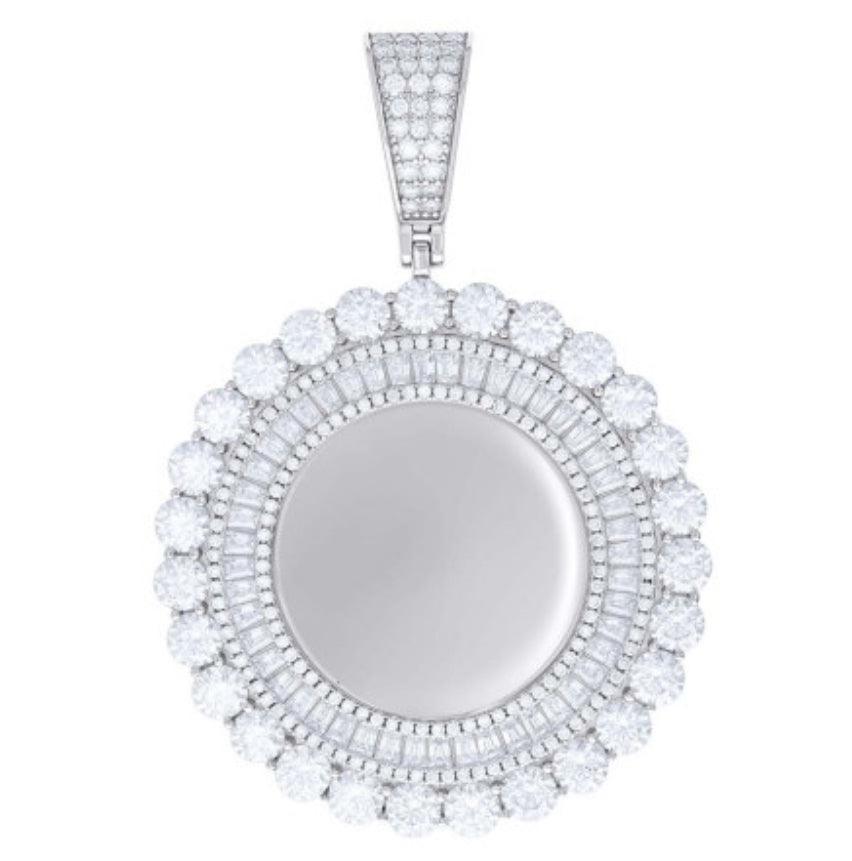 925 Sterling Silver Picture Moissanite Pendant