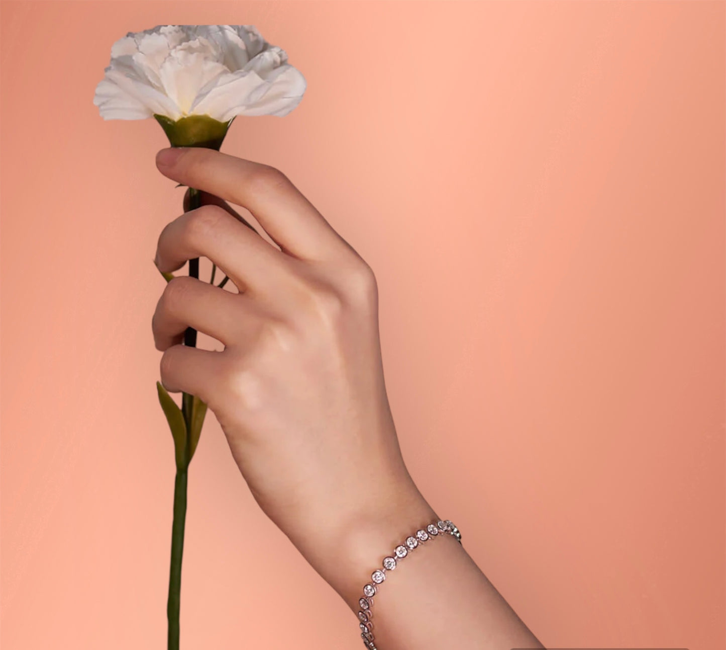 Sterling Silver Bezel Tennis Bracelet