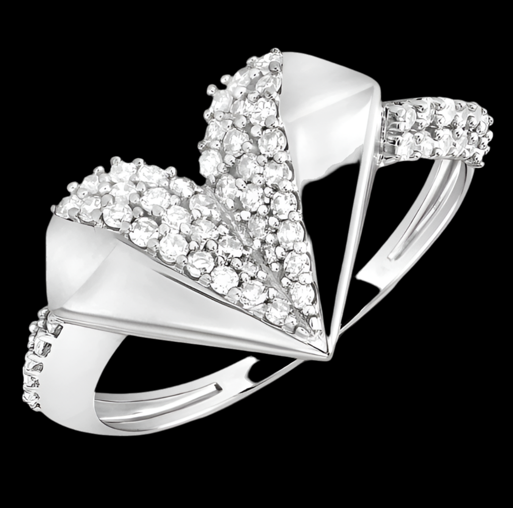10k Gold Gift Heart 3/8 Cttw Diamond Ring