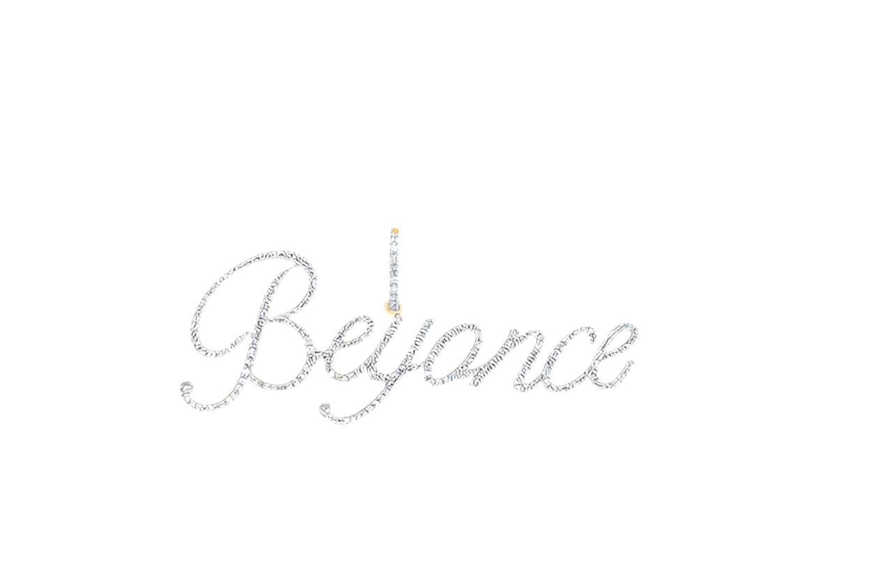 10k Beyonce 1 CT Diamond Name Pendant