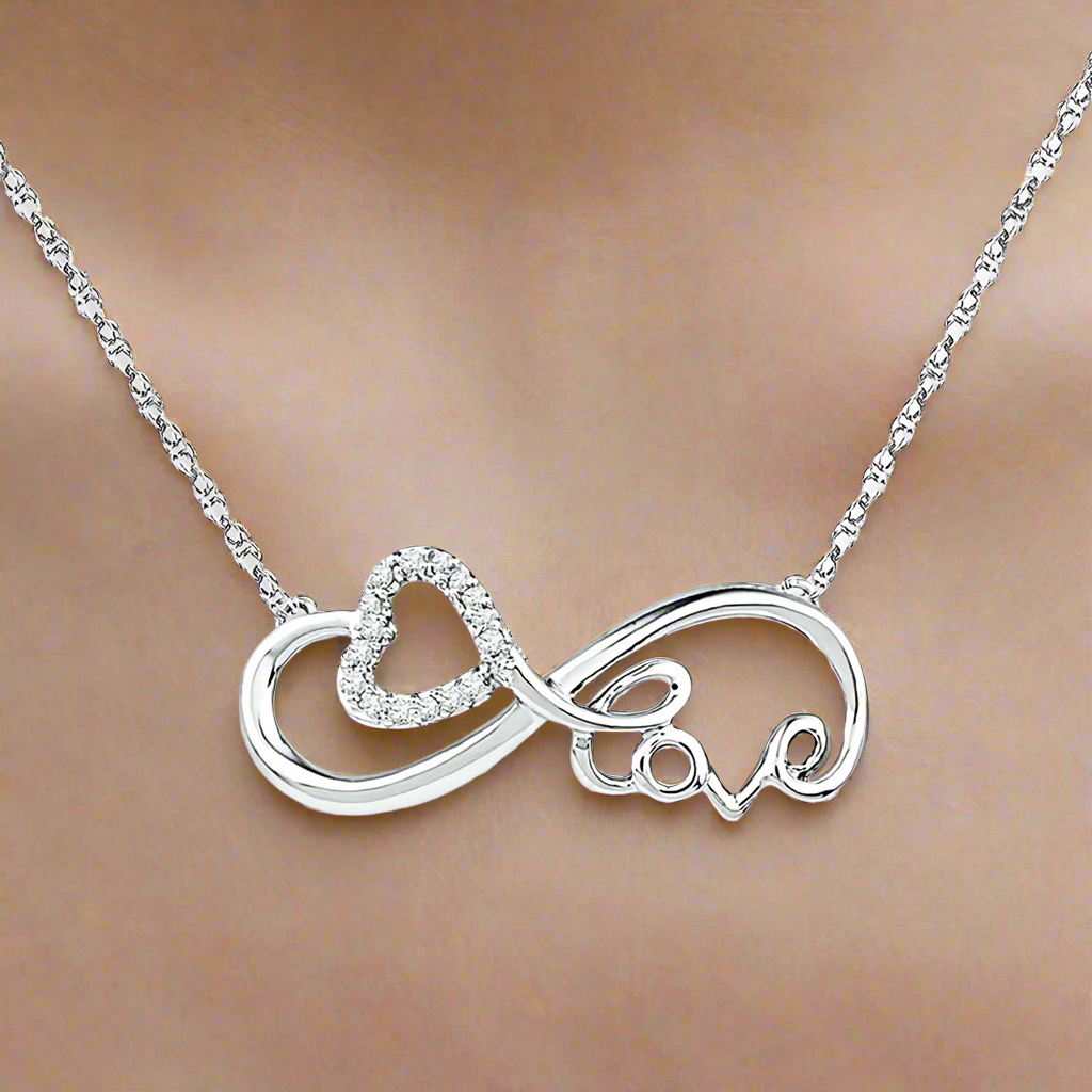 10K Yellow Gold Infinity Heart Love Necklace