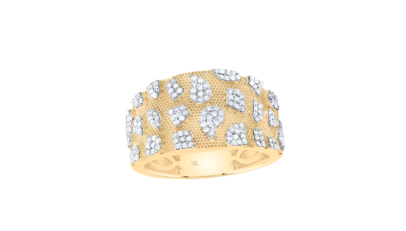 10k Honeycomb Round 5/8 Cttw Diamonds Ring