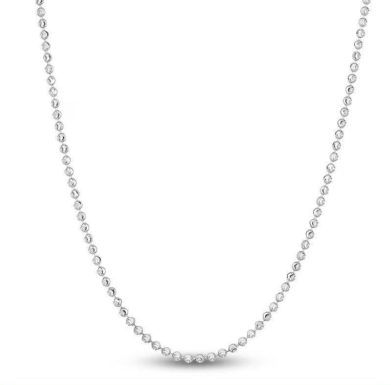 Sterling Silver Diamond Cut Beaded Chain