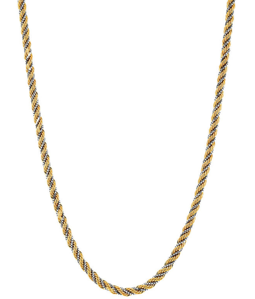 10k Twisted Yellow Gold & White Gold 2.4mm Rope Chain