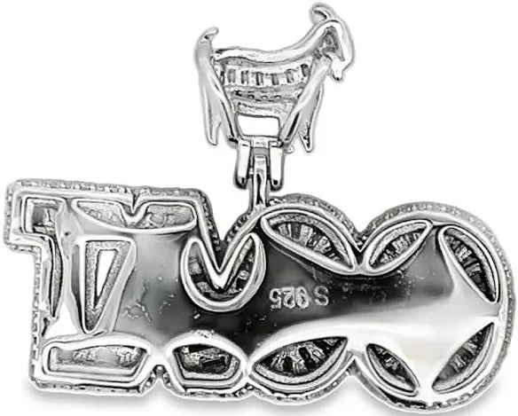Sterling Silver GOAT Moissanite Charm