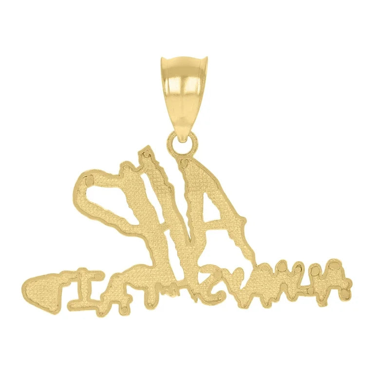 10k Yellow Gold ‘Always Paid’ Charm – Diamond-Cut Hip Hop Pendant for Chains