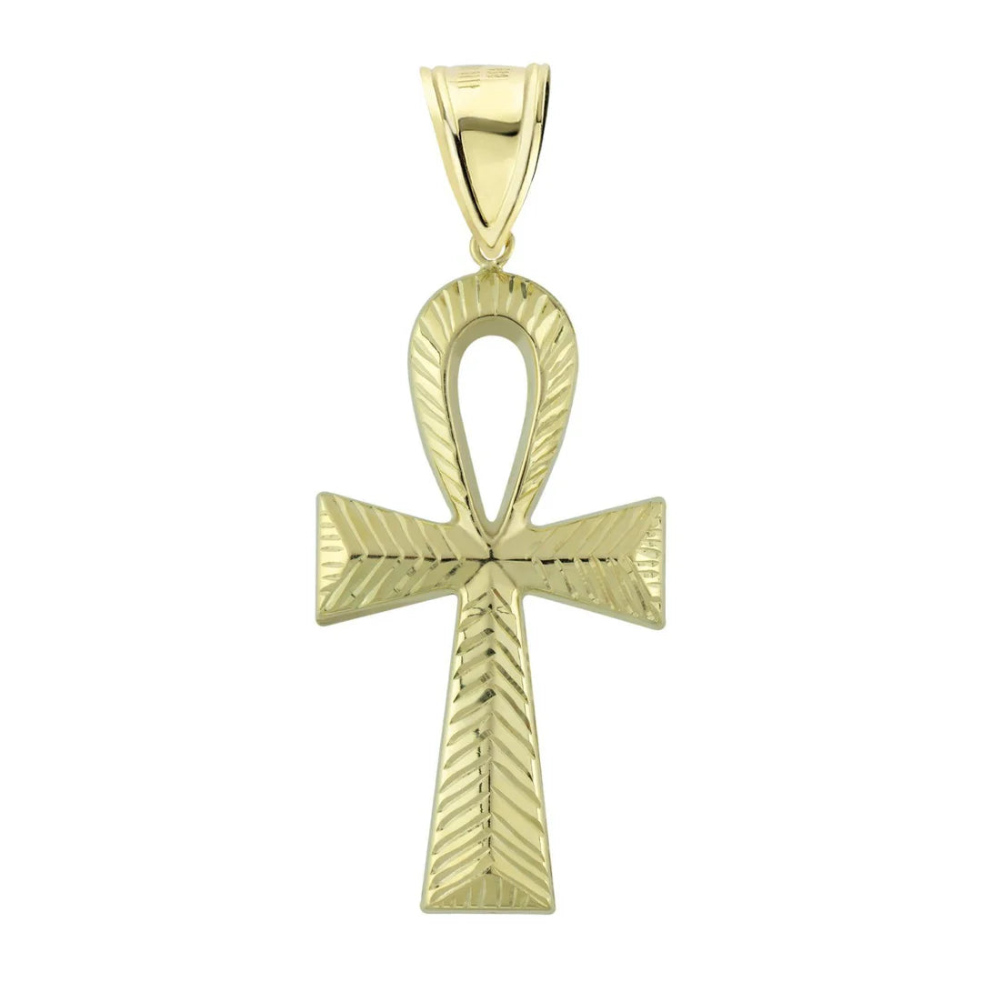 10K Diamond-Cut Ankh Cross
