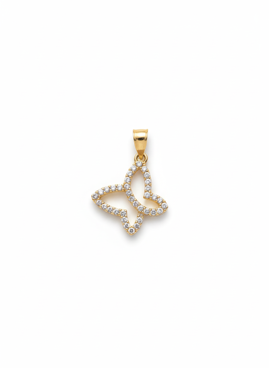 10k Yellow Gold Butterfly Pendant