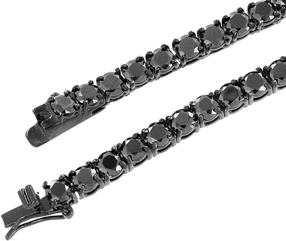 Fashion Black Stones 4mm Tennis Chain