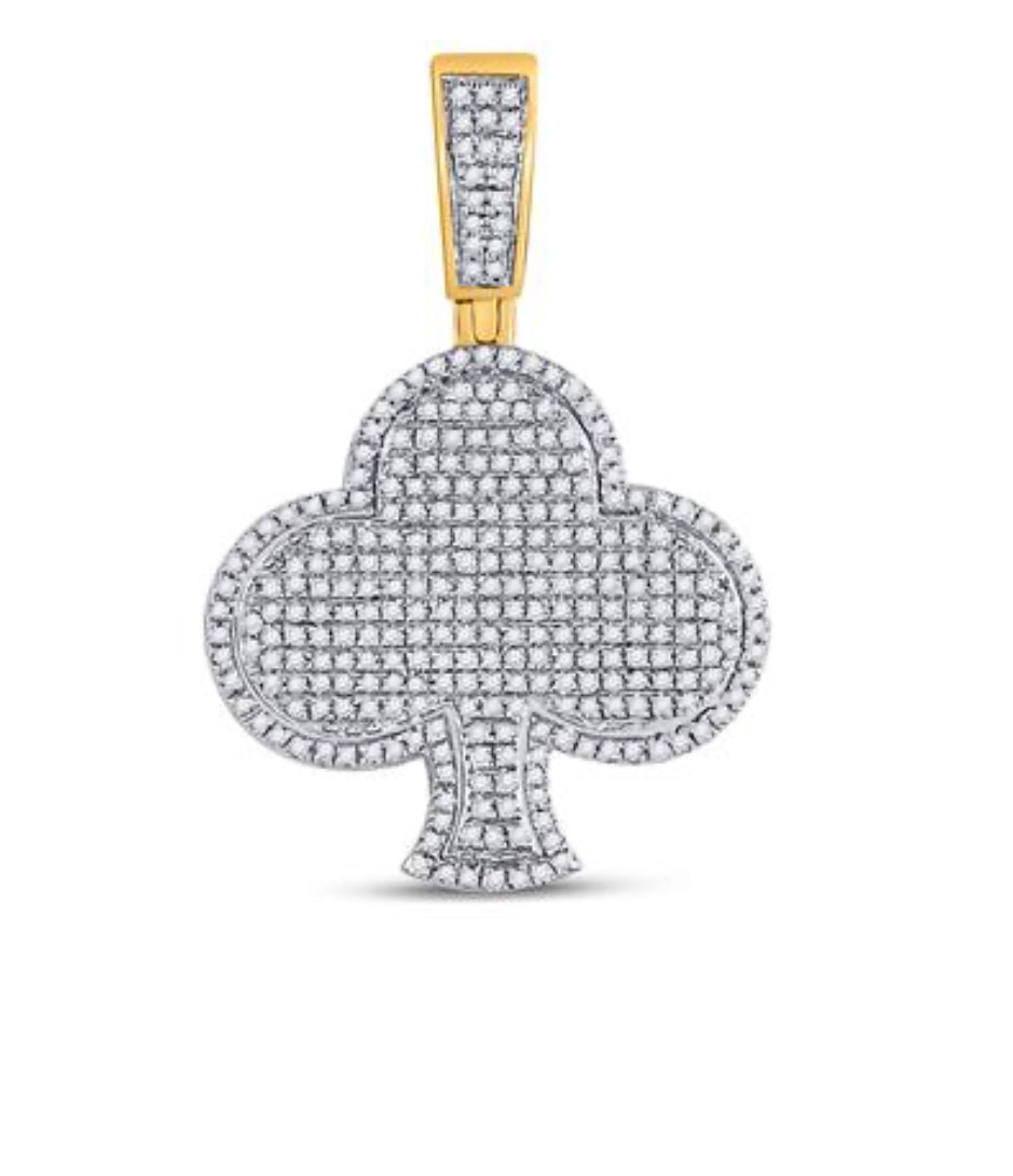 10K Diamond Clover Charm