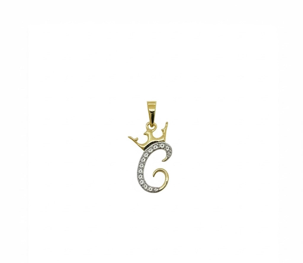 10k Crown Initial C Diamond Charm